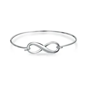 Modern Infinity Figure 8 Stackable Bangle Bracelet Sterling