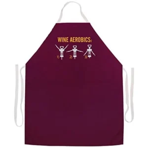 Wine Aerobics Adjustable Kitchen/Grill Apron-Maroon