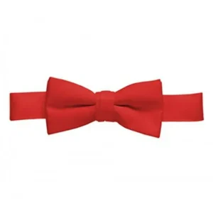 Hold'Em Bow Tie For Mens Boys and Baby Satin look Solid Color Adjustable Pre-tied Made in USA - Men Red