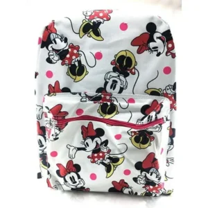 Minnie Mouse White Allover Print 16 Girls Large School Backpack