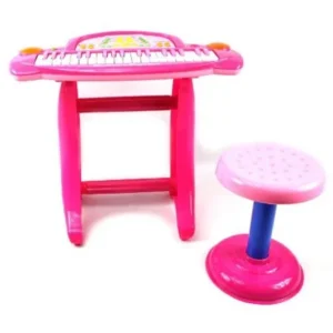 Deluxe Childrens 36 Keys Toy Piano Keyboard w/ Microphone & Chair (PINK) Records