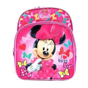 Minnie Mouse Girls 10 Toddler Canvas Red & Pink School Backpack