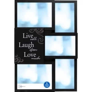 Mainstays 5-Opening "Live Well, Laugh Often, Love Much" Collage Picture Frame - Black