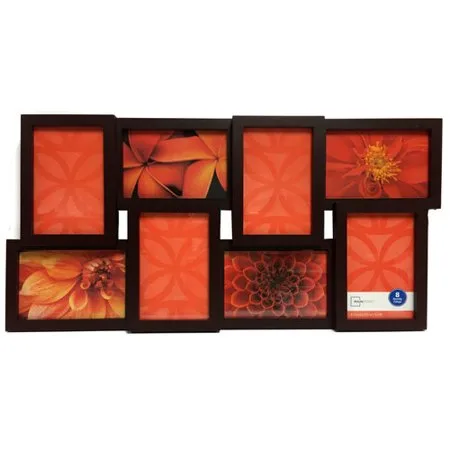 Mainstays 8-Opening 4x6 Collage Picture Frame, Brown