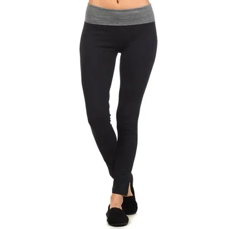Women Fold Over Banded Waist Workout Fitness Yoga Pants