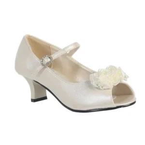 Girls Ivory Pearled Nancy Occasion Dress Shoes 11-4 Kids