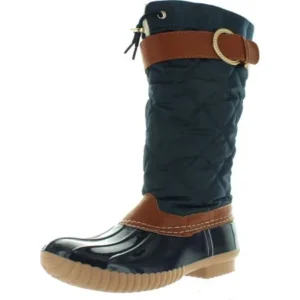 NY VIP Women's B7777 Tall Duck Boot Rain & Snow Boot with Sherpa Lining and Quilted Canvas Upper