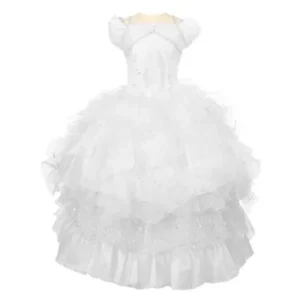 Rain Kids Big White Virgin Mary Detachable Ruffles First Communion Dress 18