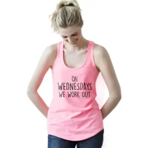 Womens On Wednesdays We Workout Tank Top Cute Parody Fitness Sleeveless Tee