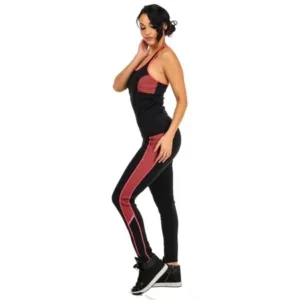 Womens Juniors 2 PC SET Gym Outfit Fitness Top & Leggings (Coral) 20661P