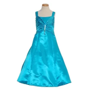 Rain Kids Little Girls 4 Blue Sleeveless Rhinestone Pageant Dress