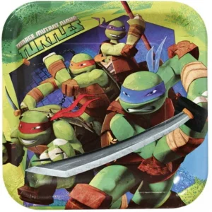 9" Teenage Mutant Ninja Turtles Square Paper Party Plate, 8ct