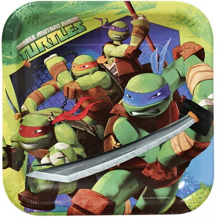 9" Teenage Mutant Ninja Turtles Square Paper Party Plate, 8ct