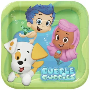 7" Bubble Guppies Square Paper Party Plate, 8ct