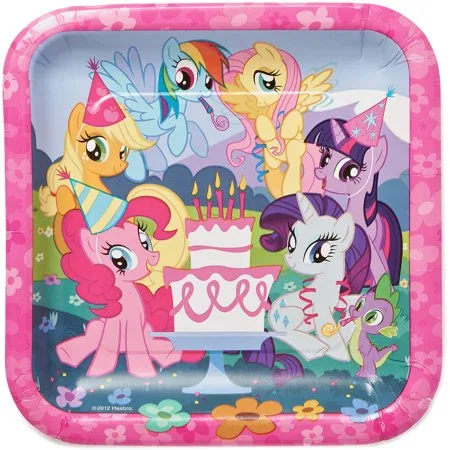 9" My Little Pony Square Paper Party Plate, 8ct