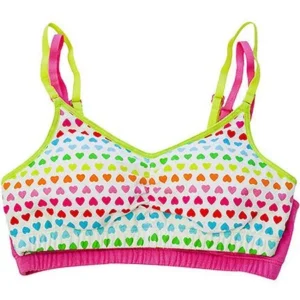 Fruit Of The Loom Girls' 2 Pack Removable Cookie Bras