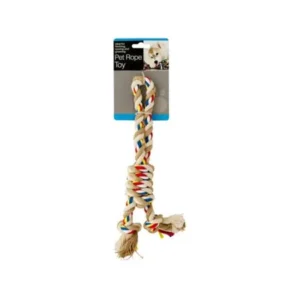 Bulk Buys OF415-12 Colorful Knotted Pet Rope Toy with Handle, 12 Piece