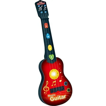 LightaheadÂ® Electronic Guitar with Vibrant Sounds Electric Guitar 4 Strings Kids Children Musical Instruments Educational Toy Fun Musical Toys for Baby Toddlers (RED)