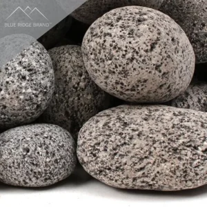 Blue Ridge Brand Lava Rock - Tumbled Lava Stones for Fire Pit - Black/Gray Volcanic Pebbles - Fire Glass Substitute - Landscaping Rocks