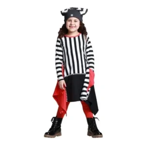 KidCuteTure Little Girls Poppy Red Striped Lindsay Fall Designer Dress 4-6