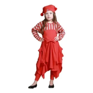 KidCuteTure Girls Poppy Red Pick-up Carmen Trendy Fall Designer Dress 7-12