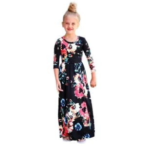 WomailÂ® Fashion Toddler Baby Girl Kid Flower Print Princess Party Dress Outfits Clothes