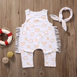 Newborn Toddler Baby Girl Boy Print Romper Jumpsuit Clothes Outfit Sunsuit Set