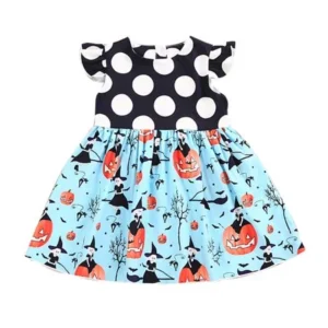 Toddler Kids Baby Girls Halloween Pumpkin Cartoon Princess Dress Outfits Clothes