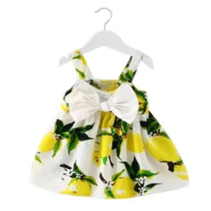 Baby Girl Clothes Lemon Printed Infant Outfit Sleeveless Princess Gallus Dress