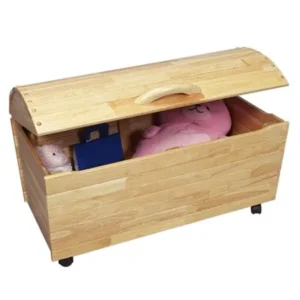 Natural Wood Arched Lid Medium Childrens Organizing Toy Chest Box