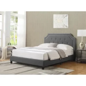 Best Quality Furniture Linen Platform Bed, Multiple Sizes, Multiple Colors