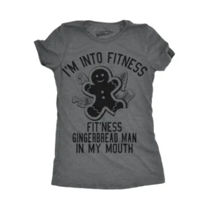 Crazy Dog TShirts - Womens Fitness Gingerbread In My Mouth Tshirt Funny Christmas Tee For Ladies