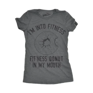 Crazy Dog TShirts - Womens Fitness Donut In My Mouth Tshirt Funny Food Tee For Ladies
