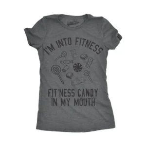 Womens Fitness Candy In My Mouth Tshirt Funny Sarcastic Workout Tee For Ladies