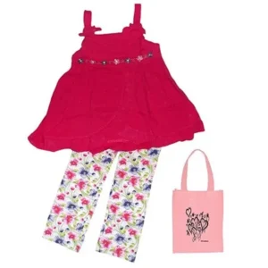 Kids Headquarters Little Girls' Tunic/Capri Clothing Set & Tote Multi-Pack Gift