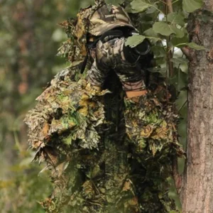 Hot Sale Utility Hunting Camo Camouflage Clothing Leafy Woodland Hunting Camo Jungle Suit Set 3D Leafy Ghillie Suit For Hunting, Camouflage color