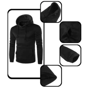 Hot Sale Men's Hoodie Sweat Shirt Casual Jacket Coat Top M L XL XXL Sport Hoody, Black