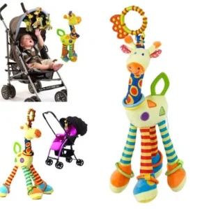 Infant Baby Development Soft Giraffe Animal Handbells Rattles Handle Toys Random