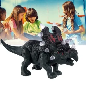 Electronic Dinosaur Triceratops Toy Light+Sound+Walking Imitated Dinosaur multicolor