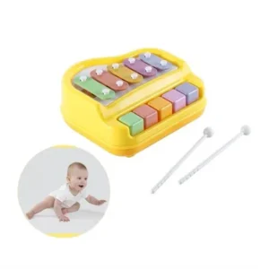 Musical Toy Educational Piano Music Toy with Two Piano Sticks for Baby Kids yellow