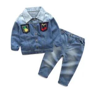 Kid Baby Boys Girls Outfit Clothes Long Sleeve Jean Coat+Long Pants Trousers Set