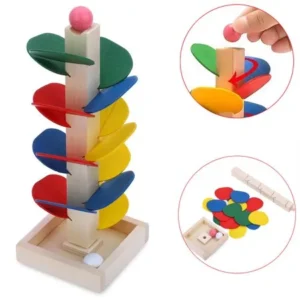 1pc Ball Run Track Game Toy Wooden DIY Mini Tree Baby Kids Educational Toy
