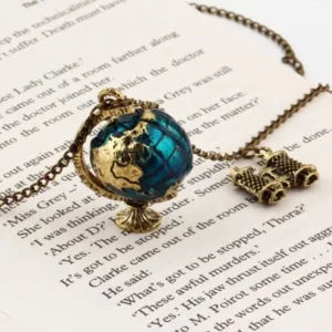 NEW Hot Sale High Quality Fashion Vintage Jewelry Globe Telescope Alloy long Pendant & Necklace for Women 2015 Retro Sweater Accessories(Bronze)