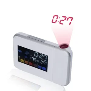 Hot Sale NEW High Quality New Fashion White Color Weather Multi-function LED Clock Cheap Digital LCD Screen Alarm Clock Mini Desktop(white)