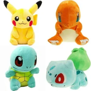 4PC Set Pokemon Plush Toys Pikachu Bulbasaur Squirtle Charmander Action Toy 6"