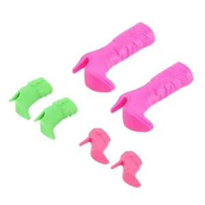 3 Pairs Hard Plastic Boots Shoes Heels For Barbie Doll Party Accessories