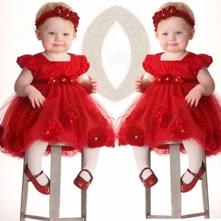 Hot Sale Toddler Baby Girls Floral Princess Pageant Lace Dress