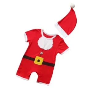 Fashion Kids Toddler Infant Boys Girls Christmas Romper+Hat Outfits Clothes