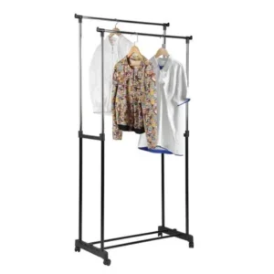 Stainless Steel Double Rod Hangrail Department Store Style Clothes / Garment Rack