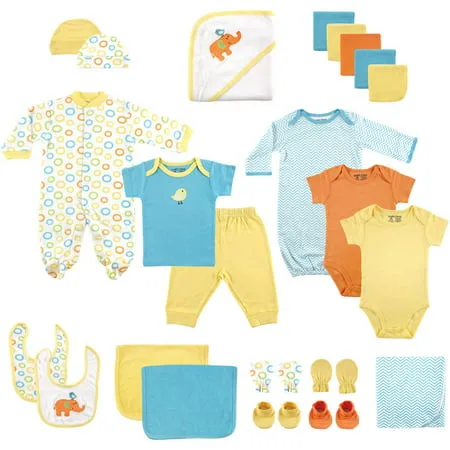 Luvable Friends Newborn Baby Boy Deluxe Coordinated Gift Set, 24pc